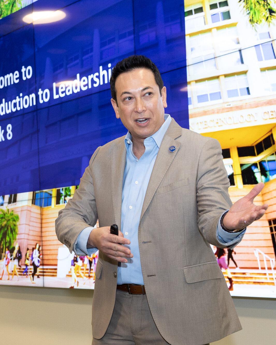 Kenneth C. Wong, MBA, FACHE, teaching a university leadership class